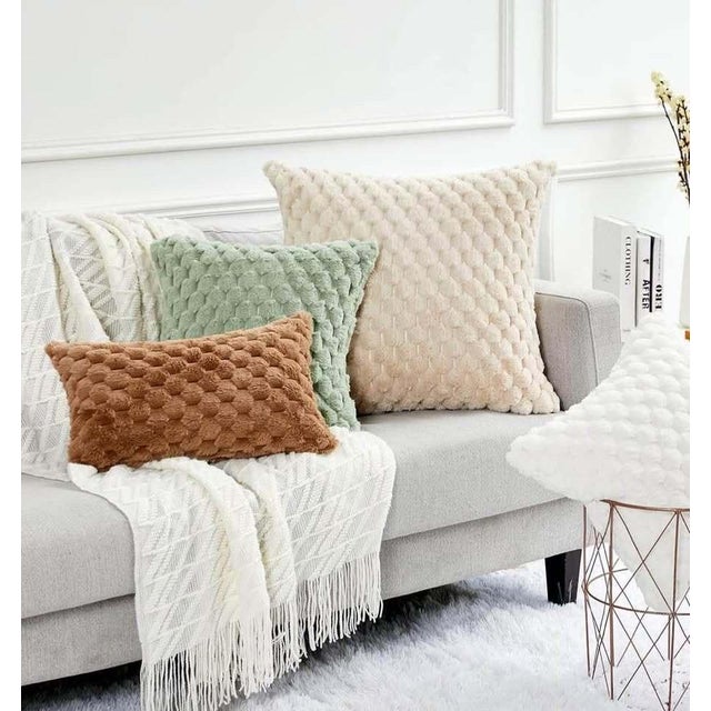 Abstract Textured Green Decorative Throw Pillow 16x16 Inches For Sale - Image 3 of 10