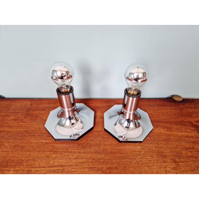 Metal Chrome-Plated Metal Wall Sconces by Motoko Ishii for Staff Leuchten, 1970, Set of 2 For Sale - Image 7 of 15