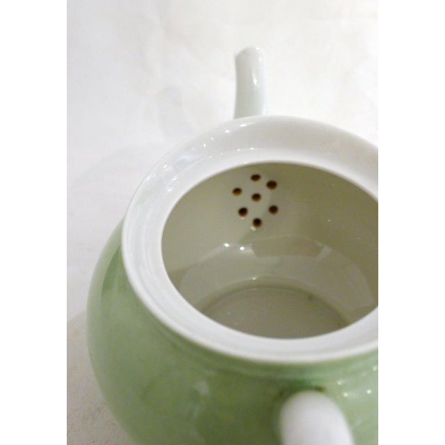 Ceramic Small Antique Porcelain Teapot by Jean Pouyat, Limoges, France, 1890s For Sale - Image 7 of 13