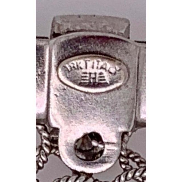 Estate Art Deco Style 18 Karat White Gold and Diamond Mesh Necklace For Sale - Image 12 of 12