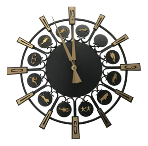 Metal Zodiac Wall Clock, Germany, 1970s
