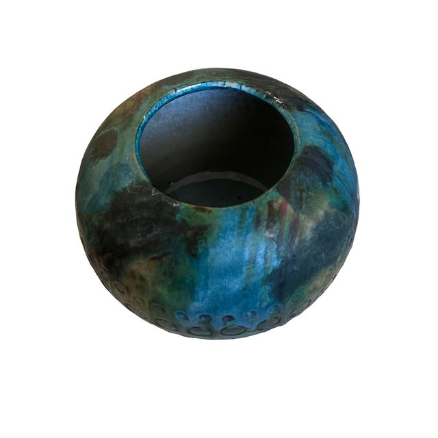 Turquoise Alvino Bagni ‘Sea Garden’ Bulbous Vase For Sale - Image 8 of 9