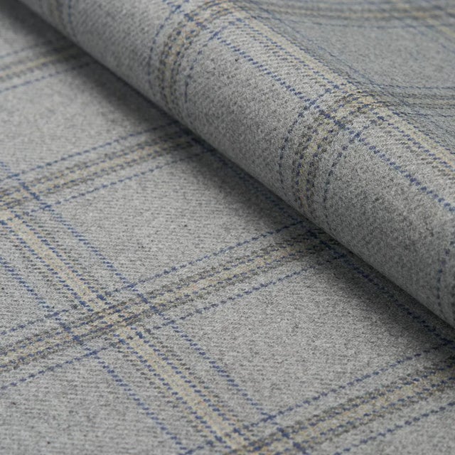 Sample - Schumacher Blackburn Merino Plaid in Grey For Sale
