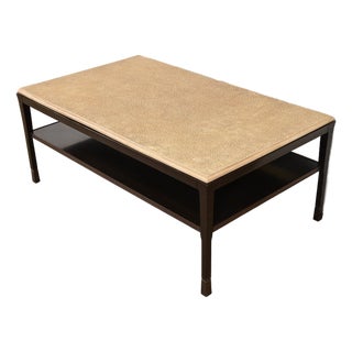 Bill Sofield for Baker Furniture Modern Mahogany Raku Top Coffee Table or Cocktail Table For Sale
