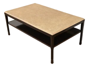 Bill Sofield for Baker Furniture Modern Mahogany Raku Top Coffee Table or Cocktail Table