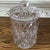 Metal Biscuit Jar With Tongs Bohemia Czech Republic Cut Crystal For Sale - Image 7 of 13