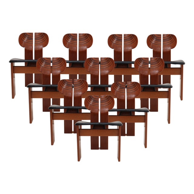 Africa Side Chairs by Afra & Tobia Scarpa for Maxalto, 1970s, Set of 10 For Sale