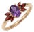 Vintage Amethyst & Garnet Cluster Ring in 18k Gold Plated Sterling Silver Us 7 For Sale