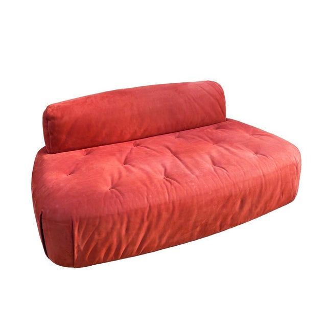 Cashmere Rubies Leather Two-Seater Mademoiselle Sofa by Matteo Thun and Antonio Rodriguez for Baxter, 1960s For Sale - Image 3 of 18