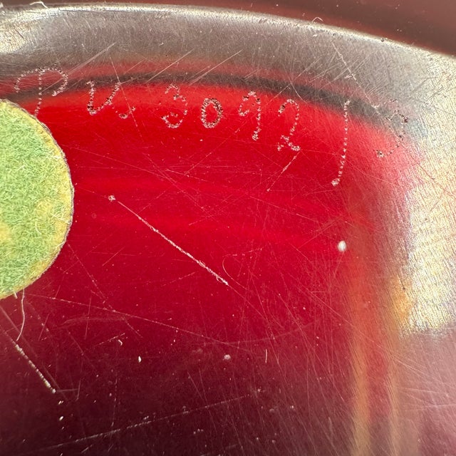 Vtg. Orrefors Sven Palmqvist Selena Series Red Cased Sommerso Glass Bowl Signed MCM For Sale - Image 9 of 12