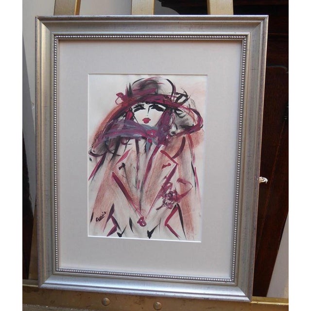 Girl in the Hat, Signed Watercolour, circa 1960s–1970s Material: Watercolour on paper A charming mid-20th-century...