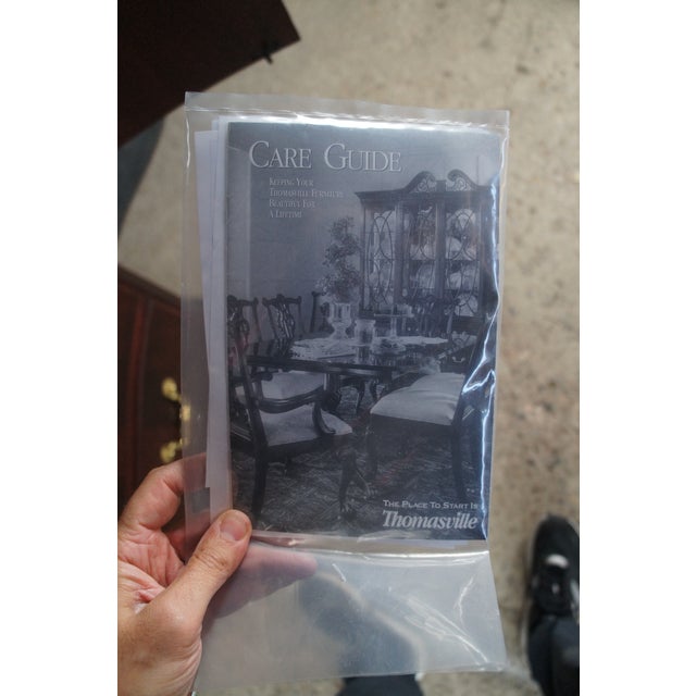 1990s Thomasville 18th Century Flame Mahogany Bow Front Clothing Armoire Linen Press For Sale - Image 16 of 16