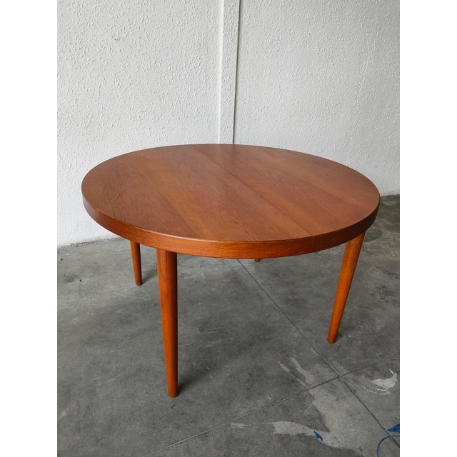 Brown Mid-Century Extendable Teak Table, 1970 For Sale - Image 8 of 9