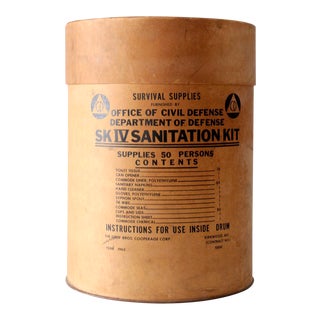 Circa 1962 Cold War Survival Kit Barrel Box For Sale