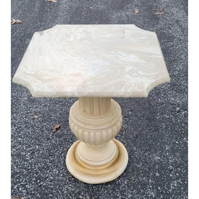 Pair of Vintage Italian Marble Pedestal Side Tables, Circa 1950s For Sale In Washington DC - Image 6 of 7