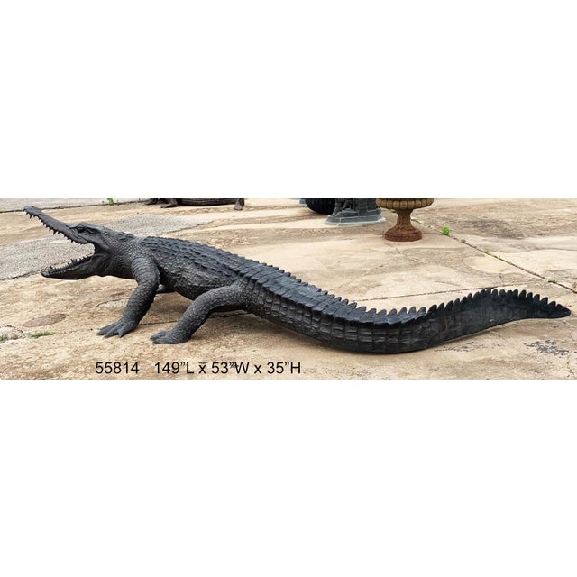 Monumental Bronze Crocodile Fountain Sculpture – 149” L Outdoor Garden For Sale - Image 12 of 12
