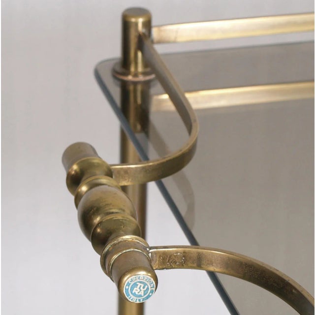 Metal Vintage Hotel Danieli Venice Serving Cart by Aldo Tura, 1950s For Sale - Image 7 of 8