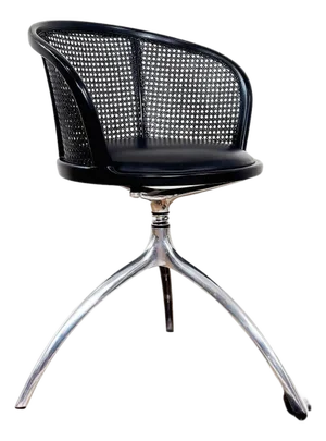 Rizzatto Alias 901 Young Lady Chair w/ Black Seat & Cane Aluminum Frame