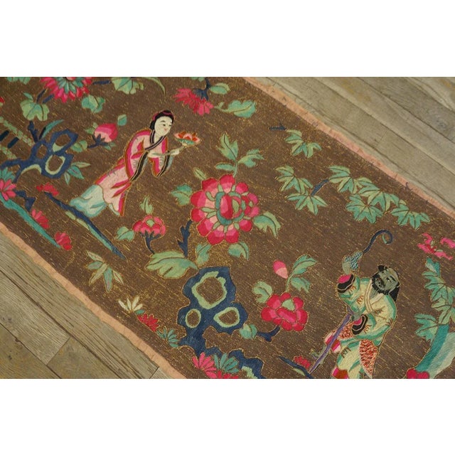 Late 19th Century Chinese Silk & Metal Embroidery ( 1' 9'' x 12' 9''-53 x 387 ) For Sale - Image 10 of 12
