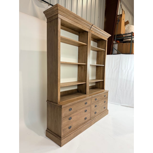 This is a beautifully crafted Ethan Allen Villa double file bookcase, made in the USA and designed with a refined modern...