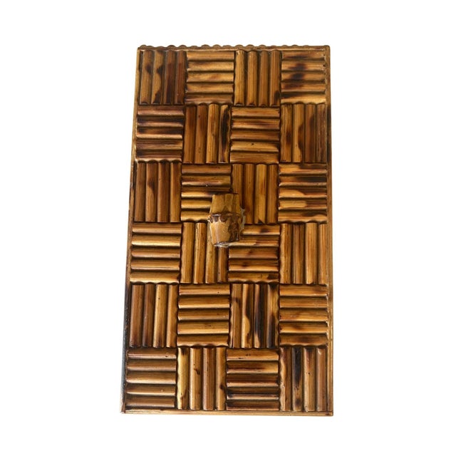 Vintage Bamboo Parquet Boxes With Bamboo Root Pulls, Graduated - Set of 4 For Sale - Image 9 of 13