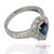 Metal Gia Certified Platinum 900 Blue Sapphire and Natural Diamond Ring, Size 6.25 For Sale - Image 7 of 13