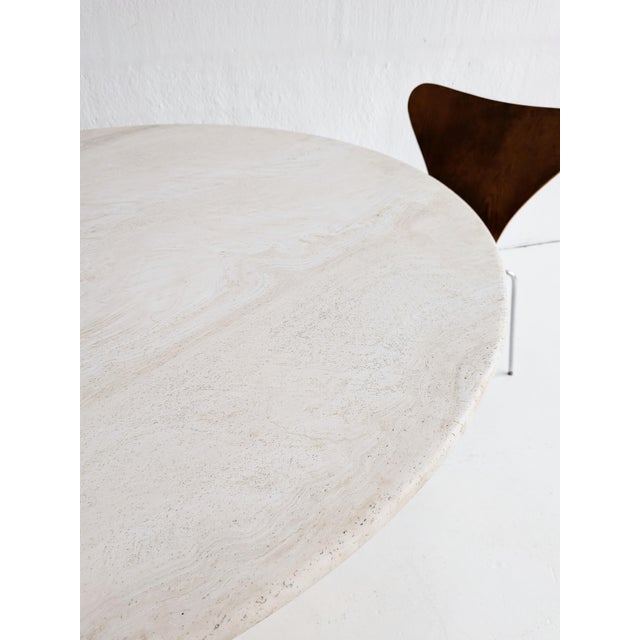 Round Travertine Dining Table, 1980s For Sale - Image 6 of 9