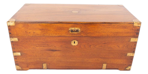 Antique Campaign Military Trunk in Camphor Wood, 1860