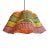 Hand dyed pink, orange, green, yellow, and natural hand woven grass basket lamp. Unique and striking piece with hand woven...