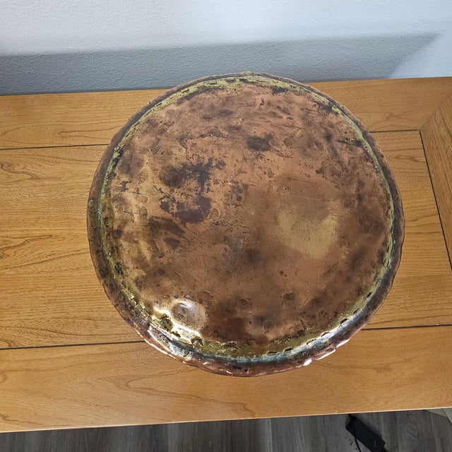 Hand-Hammered Copper Hanging Planter With Forged Iron Chain 12" For Sale - Image 17 of 17