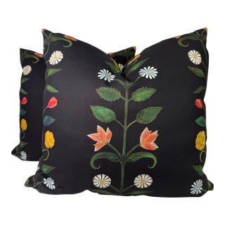 Lacefield Designs "Barcelona" in Ebony Costa 22" Pillows-a Pair For Sale