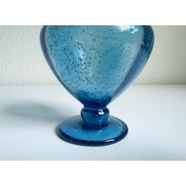Glass Vintage Biot France Bubble Glass Footed Bud Vase For Sale - Image 7 of 8