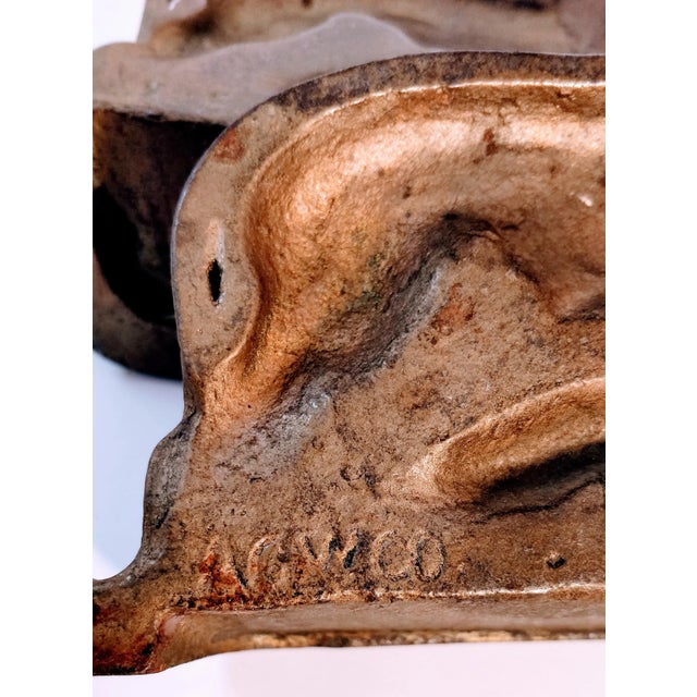 African Ac Williams Cast Iron Lion Bookends For Sale - Image 3 of 7