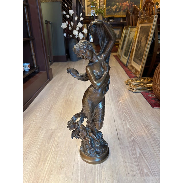 A finely modeled 19th century French bronze titled Crépuscule (Twilight) by Hippolyte François Moreau, signed “Hip....