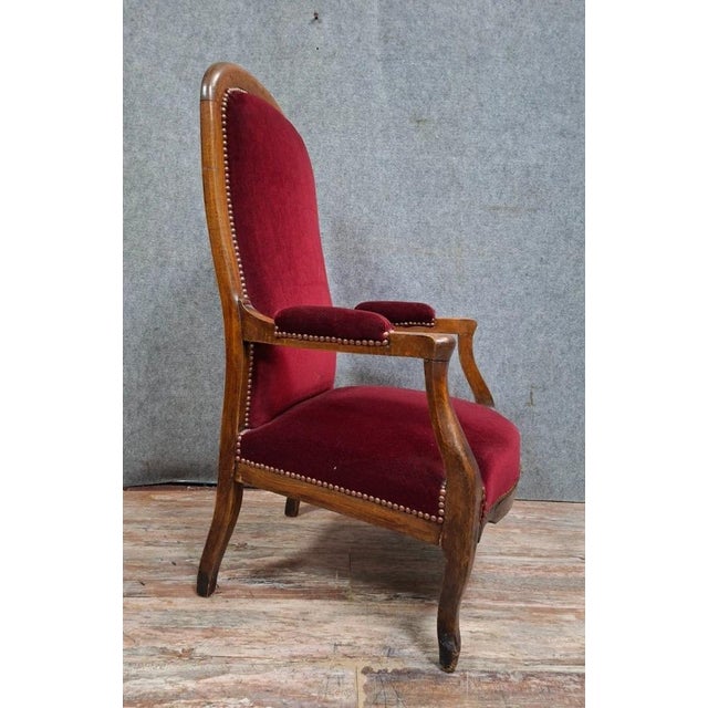 19th Century Voltaire Armchair in Natural Wood For Sale - Image 4 of 7