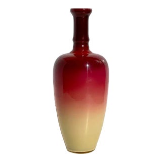 Antique J.H. Hobbs Brockunier Wheeling Peachblow Coral Glossy Vase No 22 For Sale