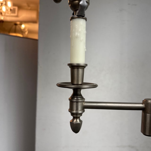 Transitional Brushed Nickel Swing Arm Floor Lamp For Sale In San Francisco - Image 6 of 12