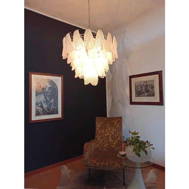 Italian Murano Chandelier 57 Glass Rondin Swallow Glass For Sale - Image 11 of 12