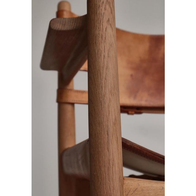 Model BM3238 Spanish Armchairs in Oak and Leather by Børge Mogensen for Fredericia, 1970s, Set of 2 For Sale - Image 11 of 18