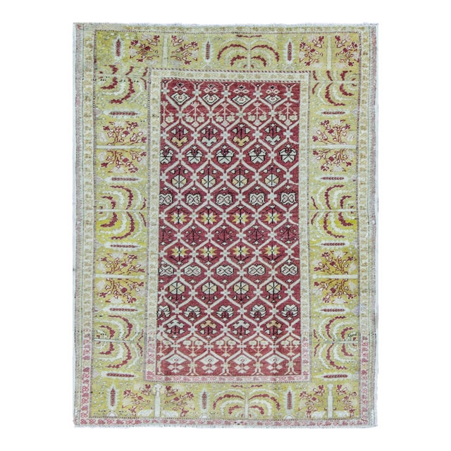 Antique Turkish Oushak Rug - 4' x 5'4" For Sale