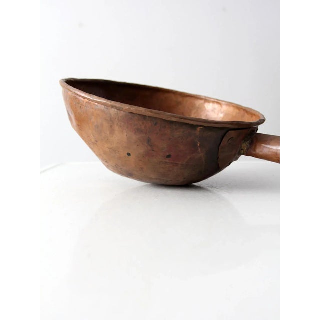 Antique Round Bottom Copper Pan For Sale - Image 6 of 13