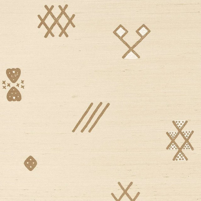 Sample - Schumacher Samsun Sisal Wallpaper in Natural For Sale In Charlotte - Image 6 of 6