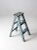 Farmhouse Vintage Wooden Blue Step Ladder For Sale - Image 3 of 13