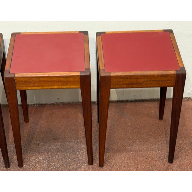French Modern Stacking Tables in the Style of Jacques Adnet France Circa 1960s For Sale In Greensboro - Image 6 of 11