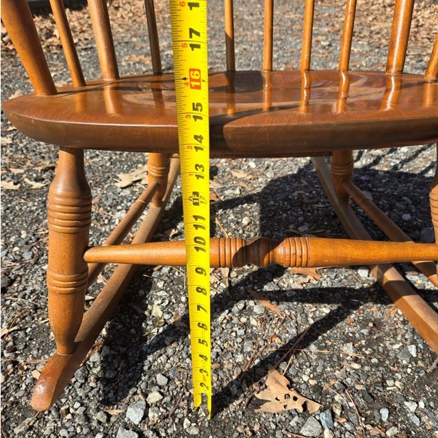 Late 20th Century Solid Wood Nichols and Stone Rocking Chair For Sale - Image 14 of 17