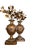 Antique Pair or Italian Decorative Gilt Middle Pots with applications of Metal Painted Flowers. These Great Pots can be...
