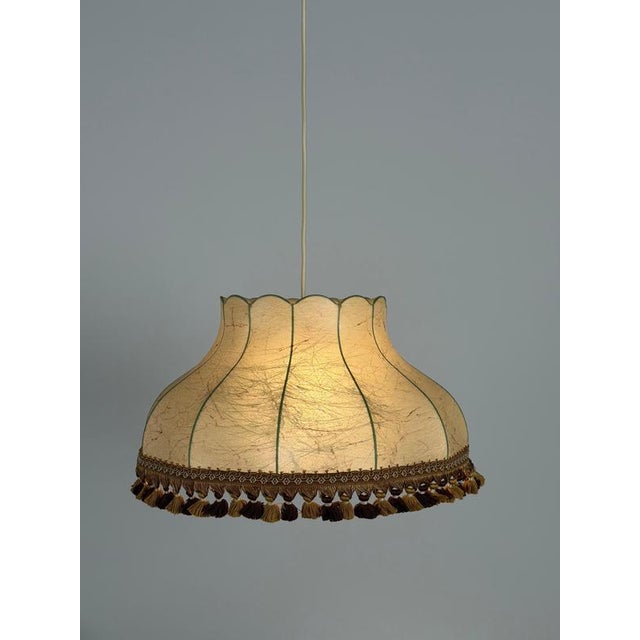 1960s Mid-Century Modern German Cocoon Pendant Lamp with Border Tassels, 1960s For Sale - Image 5 of 14