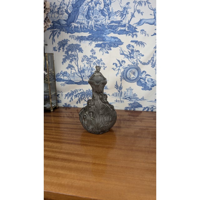 Art Nouveau Pewter Pitcher by Henri Huppé, 1890 For Sale - Image 11 of 13