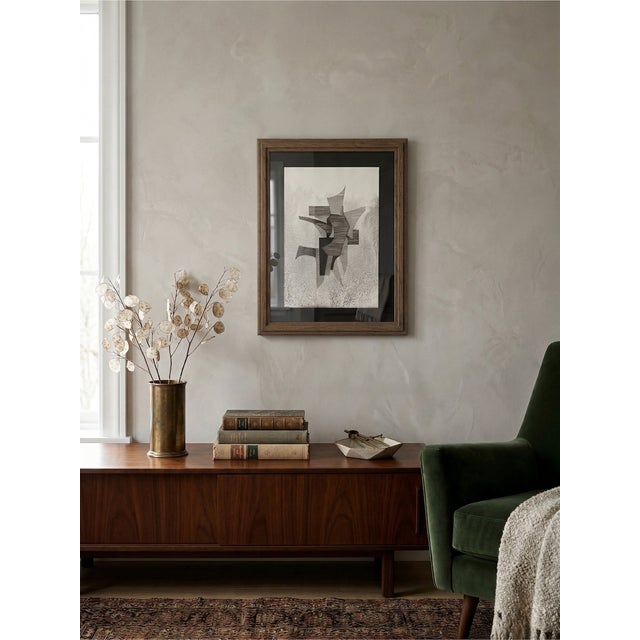 Eugène Eechaut, Abstract Composition, 1973, Ink on Paper, Framed, in Flawless conditions. Designed 1970 to 1979 This piece...