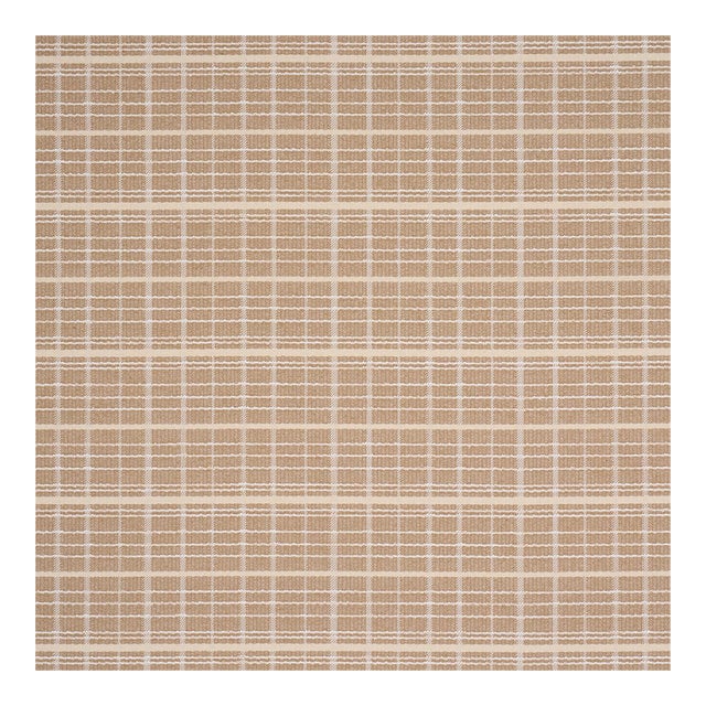 Sample - Schumacher Merrick Performance Plaid Fabric In Beige For Sale